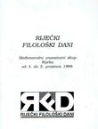 Riječki filološki dani. Međunarodni znanstveni skup Rijeka od 3. do 5. prosinca 1998. (Sažeci)