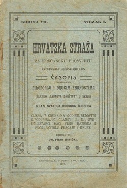Hrvatska straža za kršćansku prosvjetu VII/1/1909