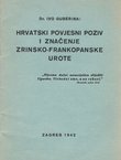 Hrvatski povjesni poziv i značenje Zrinsko-frankopanske urote