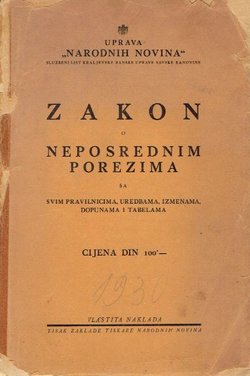 Zakon o neposrednim porezima sa svim pravilnicima, uredbama, izmenama, dopunama i tabelama (2.izd.)