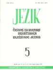Jezik. Časopis za kulturu hrvatskoga književnog jezika XXXIV/5/1987