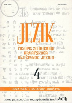 Jezik. Časopis za kulturu hrvatskoga književnog jezika XLVIII/4/2001