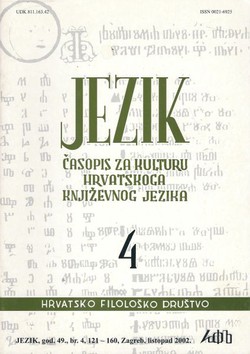 Jezik. Časopis za kulturu hrvatskoga književnog jezika XLIX/4/2002