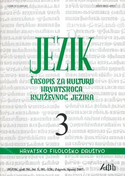 Jezik. Časopis za kulturu hrvatskoga književnog jezika LIV/3/2007