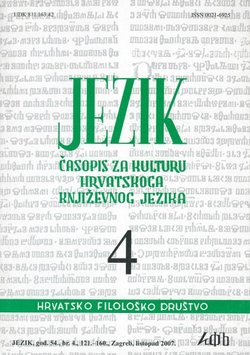 Jezik. Časopis za kulturu hrvatskoga književnog jezika LIV/4/2007