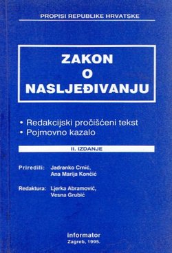 Zakon o nasljeđivanju (2.izd.)