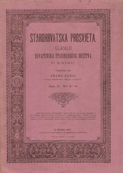 Starohrvatska prosvjeta VI/3-4/1901