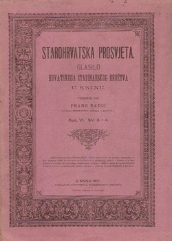 Starohrvatska prosvjeta VI/3-4/1901