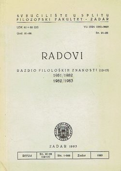Radovi Filozofskog fakulteta u Zadru 21-22(12-13)/1981-82, 1982-83
