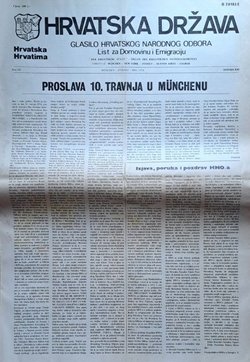 Hrvatska država. Glasilo HNO 228/XXI/1974