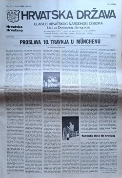 Hrvatska država. Glasilo HNO 240/XXII/1975