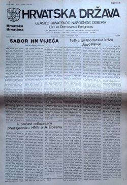 Hrvatska država. Glasilo HNO 244/XXII/1975