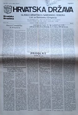 Hrvatska država. Glasilo HNO 246/XXII/1975