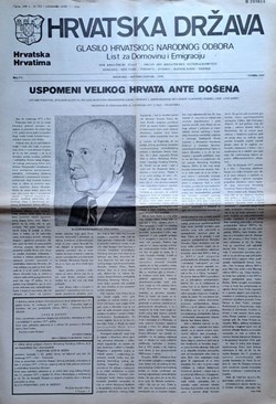 Hrvatska država. Glasilo HNO 272/XXV/1978
