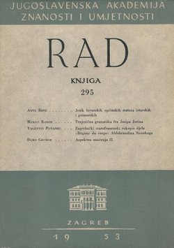 Rad JAZU. Knjiga 295. Odjel za filologiju 5/1953