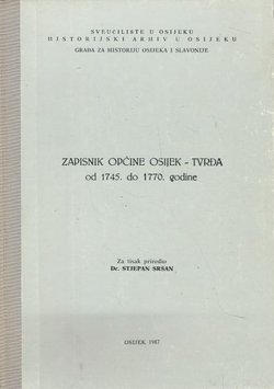 Zapisnik općine Osijek - Tvrđa od 1745. do 1770. godine