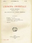 L'Europa orientale V/XI/1925