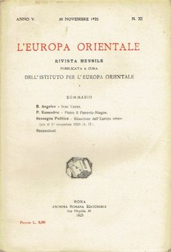 L'Europa orientale V/XI/1925