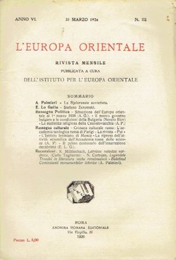 L'Europa orientale VI/III/1926