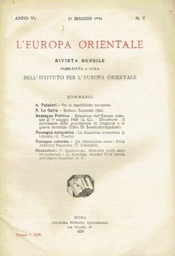 L'Europa orientale VI/V/1926