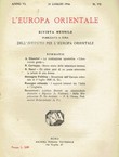 L'Europa orientale VI/VII/1926