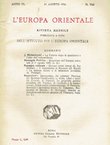 L'Europa orientale VI/VIII/1926