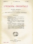L'Europa orientale VI/VIII/1926