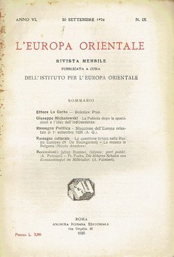 L'Europa orientale VI/IX/1926