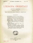 L'Europa orientale VI/X-XI/1926