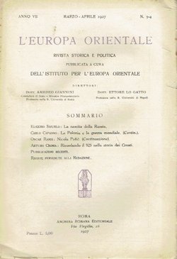 L'Europa orientale VII/3-4/1927
