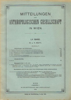 Mitteilungen der anthropologischen Gesellschaft in Wien LV/IV-V/1925