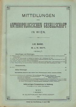 Mitteilungen der anthropologischen Gesellschaft in Wien LVI/III-IV/1926