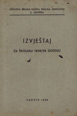 Izvještaj za školsku 1938/39 godinu