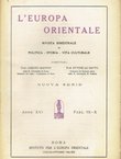 L'Europa orientale XVI/VII-X/1936