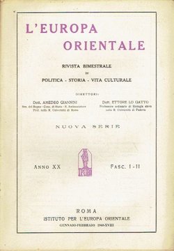 L'Europa orientale XX/I-II/1940