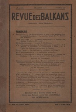 Revue des Balkans X/XII/1928