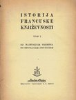 Istorija francuske književnosti I. Od najstarijih vremena do revolucije 1789 godine