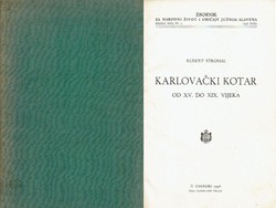 Karlovački kotar od XV. do XIX. vijeka