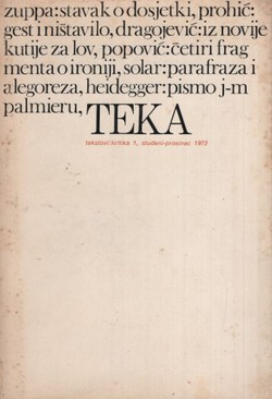 Teka (tekstovi/kritika) 1/1972