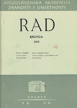 Rad JAZU. Knjiga 309. Odjel za filologiju IX/1956