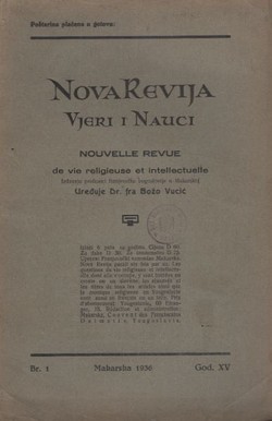 Nova revija. Vjeri i nauci XV/1/1936