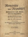 Monarchie oder Republik? Freimauerei und Kirche über die Staatsform