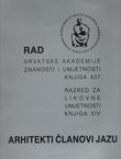 Arhitekti članovi JAZU (Rad HAZU. Knjiga 437. Razred za likovne umjetnosti XIV/1991)