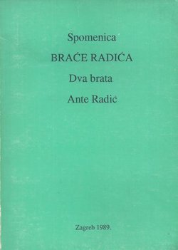 Spomenica braće Radić. Dva brata. Ante Radić
