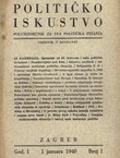 Političko iskustvo. Polumjesečnik za sva politička pitanja I/1/1940