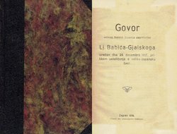 Govor velikog župana županije zagrebačke Lj. Babića-Gjalskoga