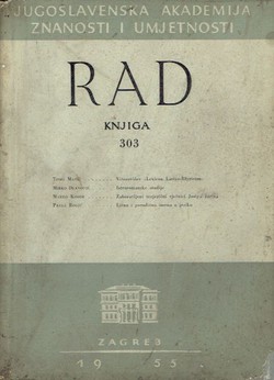 Rad JAZU. Knjiga 303. Odjel za filologiju 7/1955