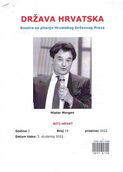 Država Hrvatska. Smotra za pitanje Hrvatskog Državnog Prava 3/19/2022
