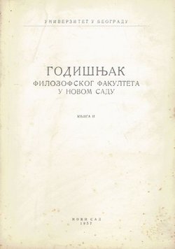 Godišnjak Filozofskog fakulteta u Novom Sadu II/1957