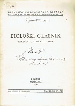 Vitalne snage stanovništva u NR Hrvatskoj (Biološki glasnik 13/2-3/1960)